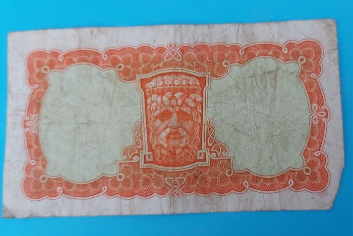 Irish 1964 Lavery ten shilling banknote in used condition