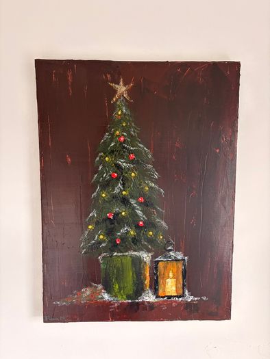 Christmas theme 2026 acrylic canvas painting
