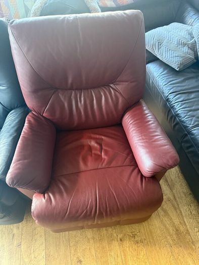 Two Leather reclining armchairs