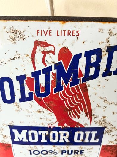 Vintage Columbia 1950's / 60's 5L Oil Tin