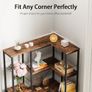 Vintage 5 Tier Corner Shelf Standing with LED Lighting and 4 Drawers, Shelf, Bookcase Cabinet Image 5
