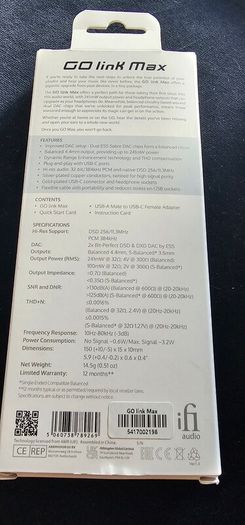 ifi go link max dac amp