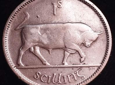 #483 - Ireland - 1928 - Shilling - Silver - KM.6