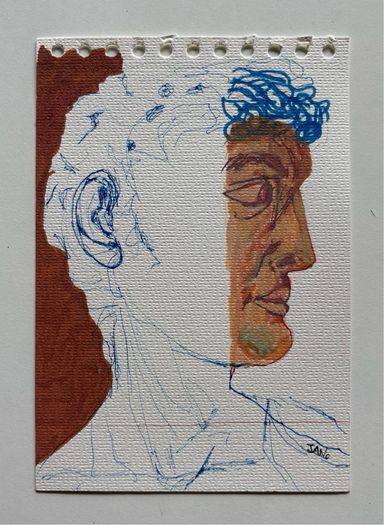 Original Art Original Drawing 'Part Roman' Irish Art abstract painting