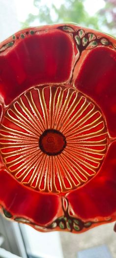 Handmade Poppy-Shaped Plate - Floral Design Glass Dish as Trinklet dish signed