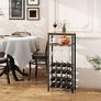 Wine Racks Freestanding Floor,Liquor Bottle Holder,16 Bottles Wine Cabinet with Glass Holder,Wine Holder Display,Mini Wine Bar Table for Living Room,Kitchen Pantry,Dining Room,Brown Image 3