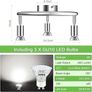 LED Ceiling Light Rotatable, 3 Way LED Ceiling Spotlight, Chrome & Swivelling Design, Including 3 X 4W GU10 LED Bulbs (450LM, Cool White 6000K),for Kitchen, Living Room, Bedroom Image 6