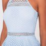 Prettylittlething Raine Dusty Blue Lace Panel Tiered Bodycon Dress Image 3