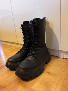 Black Zara leather boots