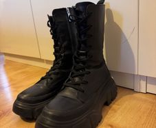 Black Zara leather boots