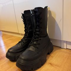 Black Zara leather boots