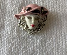 Brooch - Venetian Mask - Ceramic