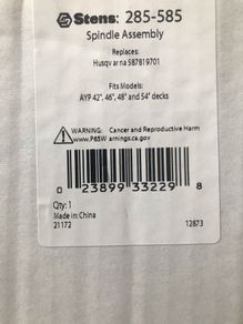 spindle assembly stens 285-585 AYP Husqvarna