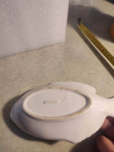 Pottery White Glazed Koi Fish Deep Dish Snack Bowl Tableware Pin Trinket Dish Spoon Rest Soap Dish Kitchen Bathroom Decor