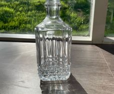 Heavy Cut Crystal Glass Square Whisky Decanter with Stopper 26cm 1.75kg