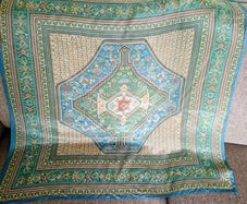 Vintage Oscar de la Renta 109% silk scarf Persian design made in Japan with small flaw near one edge see photos otherwise in excellent condition circa 1970's FREE STANDARD POSTAGE INCLUDED