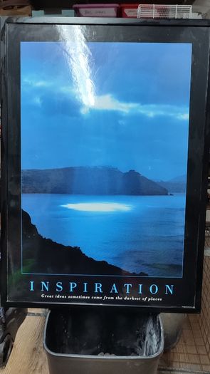Inspiration Poster Framed Great ideas sometimes come from the darkest of places