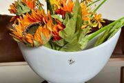Pristine White Salad Sharing Bowl by Galzone Denmark with Handles