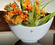 Pristine White Salad Sharing Bowl by Galzone Denmark with Handles