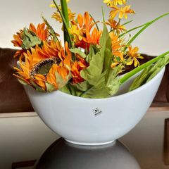 Pristine White Salad Sharing Bowl by Galzone Denmark with Handles