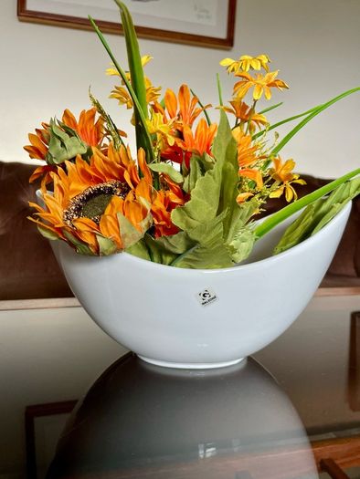 Pristine White Salad Sharing Bowl by Galzone Denmark with Handles