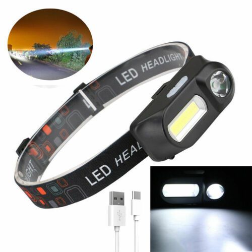 6 Modes USB Rechargeable COB LED Headlamp Headlight Light Torch Flashlight