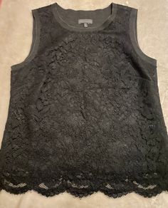 Vince Camuto Lace Overlay Top - Size 8
