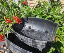 Garden 4 half barrell plant pots