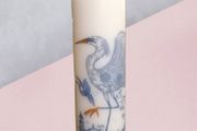 Blue Heron bird picture spring decorative pillar candle