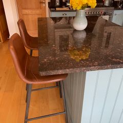 Retro Cognac Counter Bar Stools x 2
