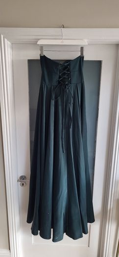 GINO CERRUTI Puro Strapless Dress with pockets in Hunter Green Sz S (Fit 8-10UK)  - Rrp 420 (New)