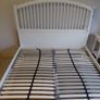 White wooden bed frame with slatted base Image 4