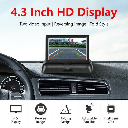 Waterproof Car Reversing Camera Backup Cam Rear View Kit + TFT 4.3" LCD Monitor