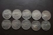 10 Irish 5 pence coins (1980-1986). Nice Condition!
