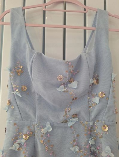 Oh Polly embellished Corset Mini Dress in Sky Blue