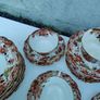 Vintage tea set, 1940's or earlier, with gold edging and floral pattern. Cafe wedding decor Image 10