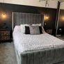 Ottoman Winged Panel Plush Velvet Upholstered Bed Frame Double & King Size Bed Image 2
