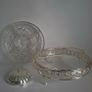 Mid-Century Chrome & Cut Glass Serving Dish Image 3