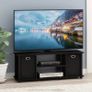 ECON TV Stand, Entertainment Center, TV Console for TV up to 46 Inch with Storage Bins, for Living Room, Bedroom, Black Image 2