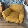 Mustard velvet armchair Michael Murphy Image 2