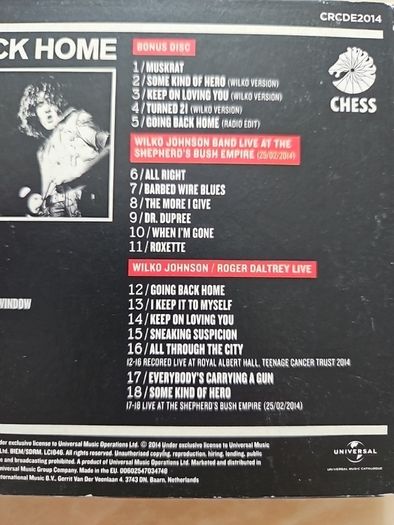 Wilco Johnson  / Roger 2CD (Deluxe Edition) - Going Back Home