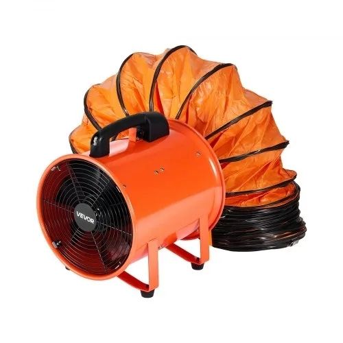 300mm Portable Ventilator, 2 Speed 2894CFM High-Velocity Industrial Utility Blower Fan with 10m Flexible Duct Hose, Exhaust Axial Fan for Basements, Workshops, Warehouses, Orange
