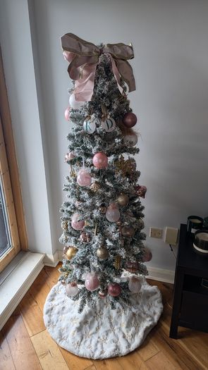 M&S 6ft Slim Snowy Christmas Tree + Lights