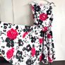 Belle Poque Floral Fit & Flare Dress UK 14/16 Full Skirt Vintage Style Image 2