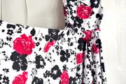 Belle Poque Floral Fit &amp; Flare Dress UK 14/16 Full Skirt Vintage Style