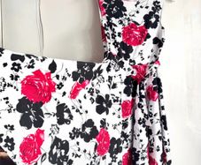 Belle Poque Floral Fit & Flare Dress UK 14/16 Full Skirt Vintage Style