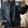 Black faux leather oversized jacket Image 2