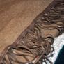 Zoe Couture Scarf/wrap, Taupe, 60% Cashmere, 40% Wool, 8' X 2', Leather Fringe Image 4