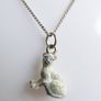 Vintage 925 Sterling Silver Cat Pendant Necklace - enamel detail Image 4