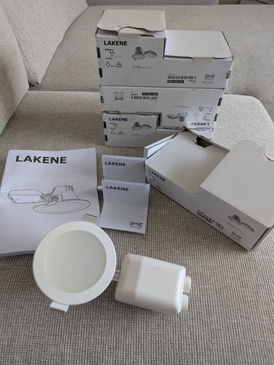 Genuine IKEA LAKENE LED Recessed Spotlights - 4 New & Unused Lights - Discontinued Model